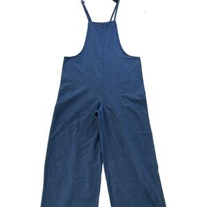 No Comment Girls XL(16)‎ Blue Denim Jumpsuit Overalls Wide Leg Casual School